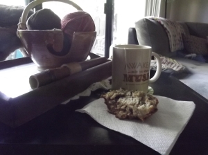 Tea, banana bread and knitting